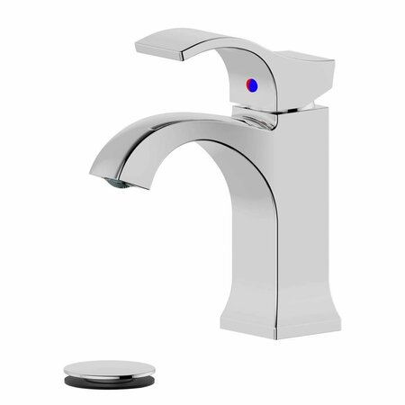 COMFORTCORRECT Kediri Single Handle Bathroom Faucet with Drain, Polished Chrome CO2800618